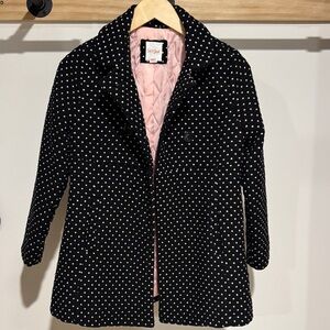 Cat & Jack Black Pea Coat with White Dots